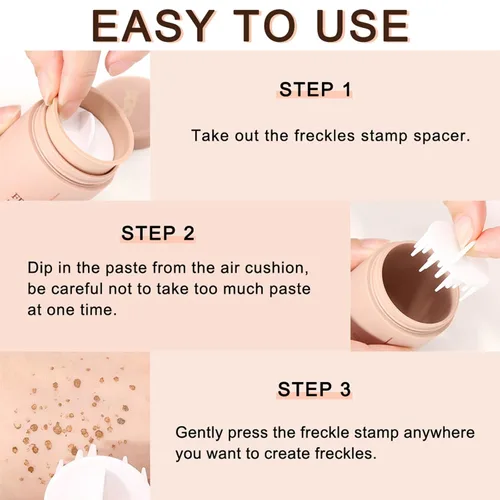 Miniatura 6 de Erinde Mejora Bolígrafo Líquido para Pecas, Sello de Pecas con Almohadilla de Aire, Sello de Pecas Mágico Natural de Secado Rápido y Larga Duración
