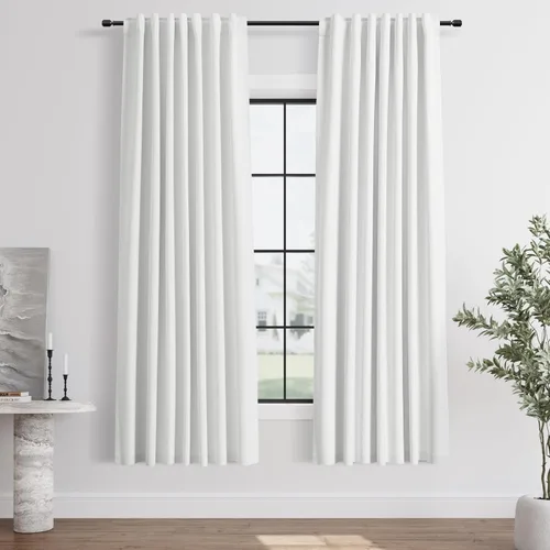 Miniatura 23 de Hokibero Cortinas de lino 100% opacas de 102 pulgadas de largo, juego de 2 paneles para oscurecer la habitación, lino térmico texturizado