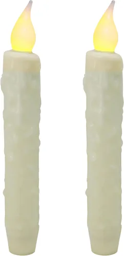 Miniatura 13 de CVHOMEDECO. Velas de cera real sumergidas a mano, funciona con pilas, temporizador, velas cónicas sin llama primitivas del país, 6-3/4 pulgadas