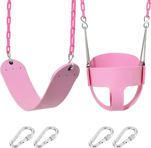 Miniatura 7 de Asiento de columpio de cubo completo con respaldo alto para niños pequeños, accesorios para columpios