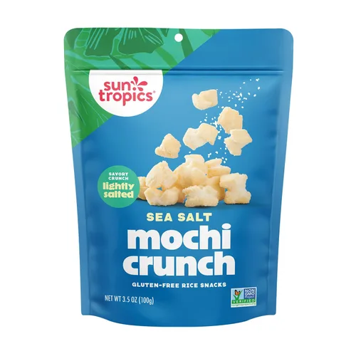 Miniatura 10 de Sun Tropics Mochi Snack Bites, sabor a curry dorado, 3.5 onzas (paquete de 6) Bocaditos crujientes de Mochi crujientes, pepitas de arroz