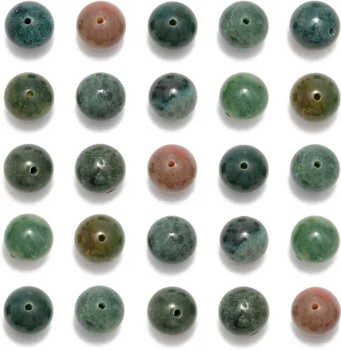 Miniatura 31 de NCB - 200 cuentas sueltas de turquesa africana de 0.15 pulgadas (4 mm) para joyería, cuentas semipreciosas naturales redondas y suaves con espaciador