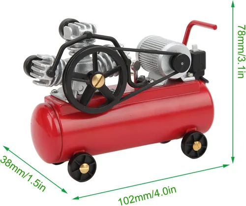 Miniatura 3 de Compresor de aire de coche RC, aleación de zinc duradera mini simulación off-road RC accesorio 4.0x1.5x3.1in para propietarios SCX10 Gen8