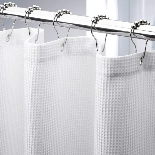 Miniatura 17 de AmazerBath - Cortina de ducha extralarga de 96 pulgadas, cortina de ducha de nido de abeja blanca extralarga, cortinas de ducha de tela para baño