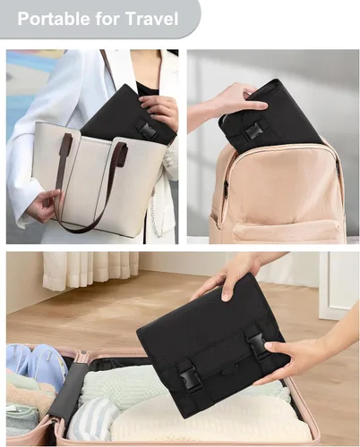 Miniatura 5 de Pequeña bolsa de aseo colgante para hombres y mujeres, organizador colgante portátil para kit de ducha de tamaño de viaje, accesorios de maquillaje