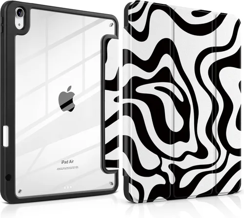 Funda para iPad Air de 11 pulgadas M3 2025 M2 2024 con soporte para lápices, diseño estético lindo preppy cubierta triple con parachoques de TPU