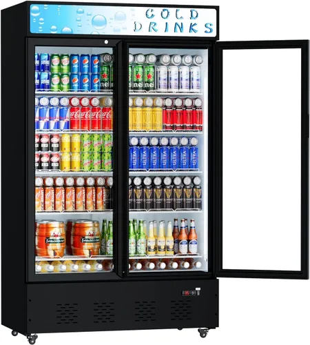 Miniatura 7 de Refrigeradores comerciales de bebidas Refrigerador de puerta de cristal Puerta de visualización vertical con estantes ajustables