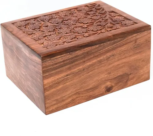 Miniatura 2 de Urna de madera de recuerdo hecha a mano para cenizas, urnas grandes para cenizas humanas, ataúd reflexivo y recuerdo decorativo, homenaje perfecto