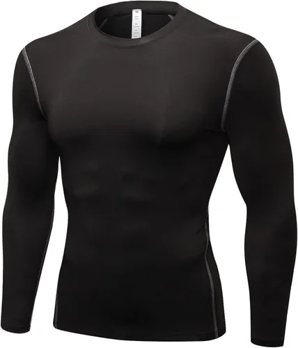 Miniatura 9 de Men's Compression Shirts Long Sleeve, Active Workout Running T-Shirt Top Cool Dry Lightweight Sports Base-Layer 3 Pack
