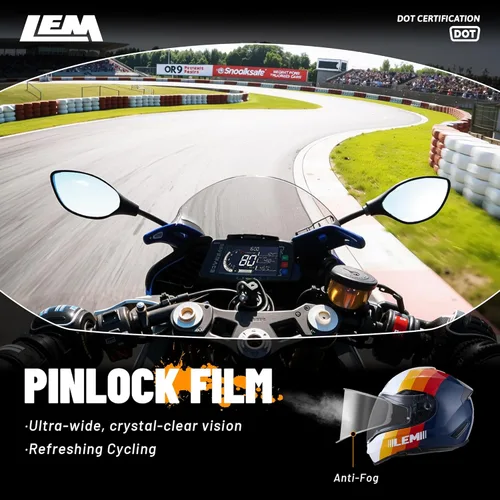 Miniatura 5 de LEM Cascos de motocicleta de cara completa, cascos para hombres, con certificado DOT, PINLOCK y DVS de doble visión, casco de motocicleta de calle
