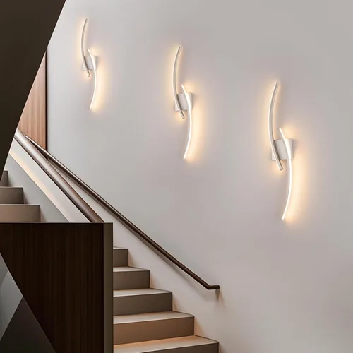 Miniatura 8 de Lámpara de pared moderna cableada de 3000 ~ 6000 K, lámpara de pared LED plateada de 31.5 pulgadas, luces de pared de níquel cepillado