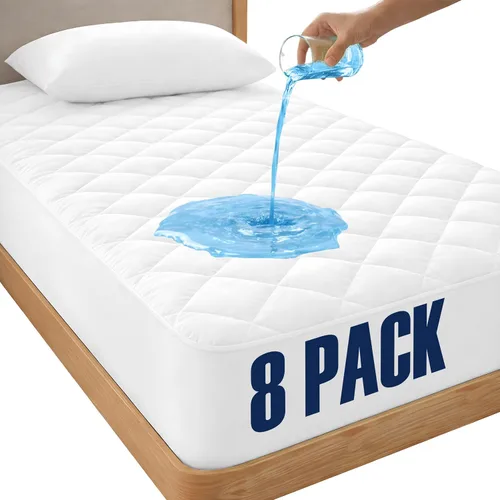 Miniatura 14 de LUX Décor Protector de Colchón Twin - Cubrecolchón Acolchado Elástico Ajustable Protector Hasta 16 Pulgadas de Profundidad - Cubrecolchón Suave