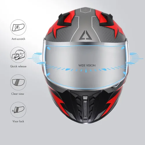 Miniatura 2 de Triangle Casco de doble visera para motocicleta y bicicleta, aprobado por DOT