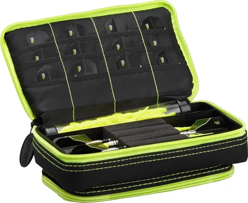 Miniatura 13 de Casemaster Plazma Plus, 3 dardos para dardos suaves y de acero con bolsillo frontal grande para dispositivos móviles, tubo de almacenamiento Negro