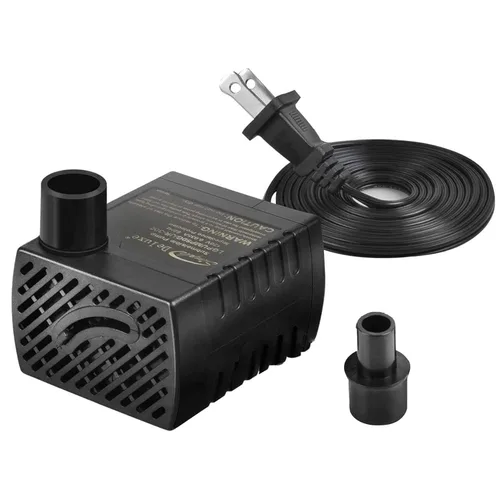 Simple Deluxe Bomba de agua sumergible de 80 GPH (300 L/H, 3.6 W), bomba de fuente ultra silenciosa con 2.6 pies, 3 boquillas para acuario, piscina,