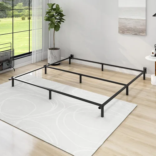 Miniatura 3 de NNV Base de cama de metal King de 7 pulgadas, plataforma resistente de 9 patas, base de soporte para somier y base de colchón, fácil montaje, sin