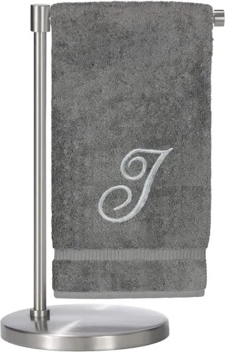 Miniatura 149 de Script R - Toalla de baño con monograma, regalo personalizado, 27 x 54 pulgadas, juego de 1 toalla bordada con texto dorado, 100% algodón turco