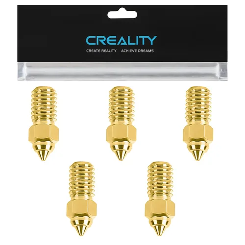 Creality Boquilla oficial Ender 3 V3 SE, 5 boquillas extrusoras M6 de alta velocidad de 0.016 in, boquilla extrusora 3D de latón resistente al