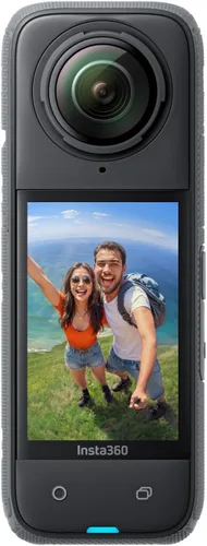 Insta360 Cámara de acción impermeable X4-8K 360, video gran angular 4K, efecto selfie stick invisible, protectores de lente extraíbles, duración de