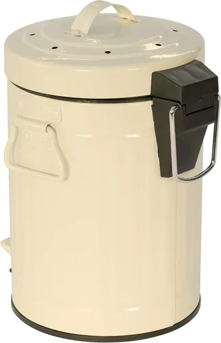 Miniatura 6 de KitchenCraft KCCOMPBIN - Papelera de cocina con pedal, metal, 3 litros, color crema
