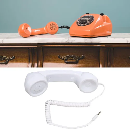 Miniatura 5 de Auricular retro para teléfono, receptor de teléfono celular, receptor de teléfono celular multifunción a prueba de radiación con enchufe de sonido