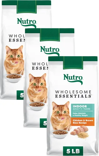 Miniatura 13 de Nutro Wholesome Essentials Alimento Seco para Gatos de Interior, Receta de Pollo y Arroz Integral, Bolsa de 5 lb