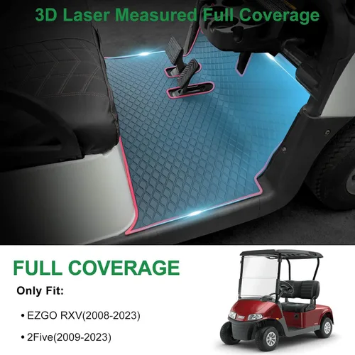 Miniatura 2 de EZGO RXV - Tapete de repuesto para carrito de golf de cobertura completa para EZGO RXV (2008-2022) y 2Five (2009+) antideslizante y fácil de limpiar