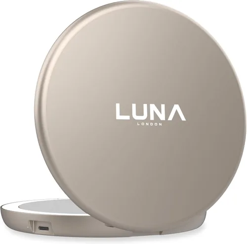 Miniatura 9 de LUNA London Compact Travel Mirror Travel Makeup Mirror with Light LED Lighted Vanity Mirror with 3 Light Modes 7X Magnification Folding Chalk