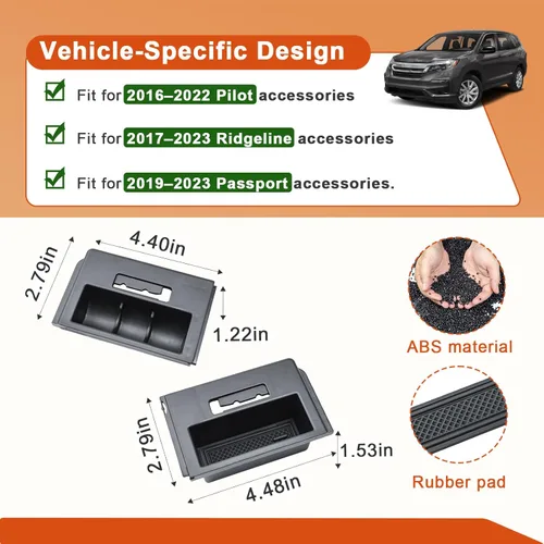Miniatura 7 de Adaptador TACOBRO para cable de teléfono compatible con Honda Pilot 2016-2022/Ridgeline 2017-2023/Passport 2019-2023 para consola central, juego