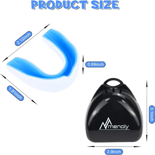 Miniatura 3 de MENOLY Paquete de 6 protectores bucales para niños, protectores bucales deportivos para niños con 6 fundas portátiles para fútbol, baloncesto