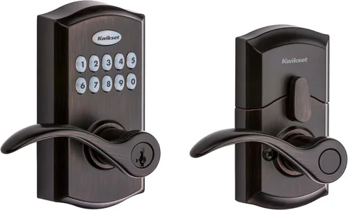 Miniatura 14 de Kwikset SmartCode 955 Pembroke Light Commercial - Palanca Electrónica con Teclado de 10 Botones, con Práctica Entrada sin Llave, 3 Años de Duración