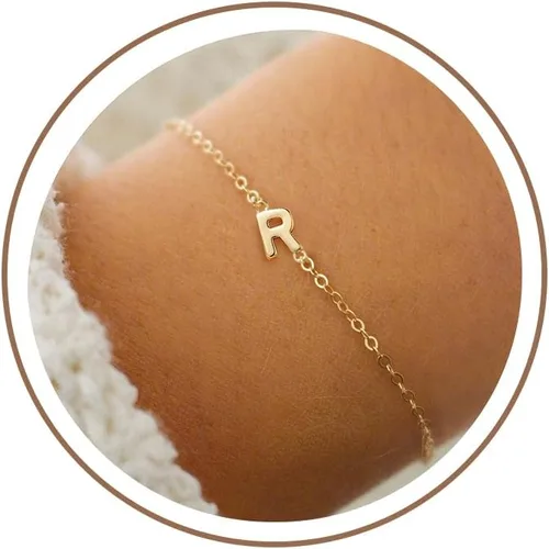 Miniatura 44 de Turandoss - Pulseras de oro con iniciales para mujeres y niñas - Joyería ideal para regalo - Pulsera chapada en plata u oro de 18 k con letras