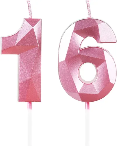 Miniatura 301 de Velas de cumpleaños número 15, velas número 15, velas de feliz cumpleaños de oro rosa para pastel, decoraciones de cobertura de pastel de diseño 3D