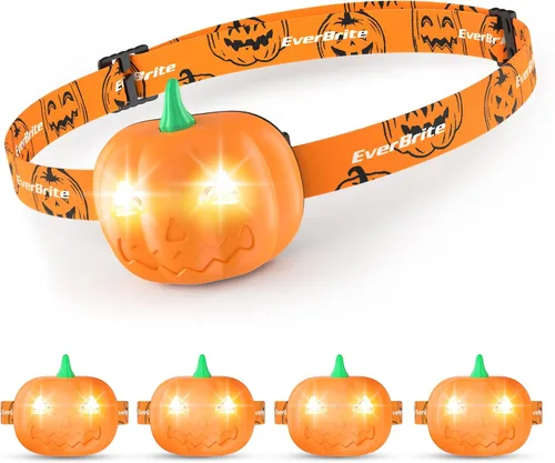 Miniatura 9 de EverBrite Faros delanteros de murciélago de Halloween, paquete de 2 lámparas de cabeza para niños con 3 modos cálido/rojo/estroboscópico, faros