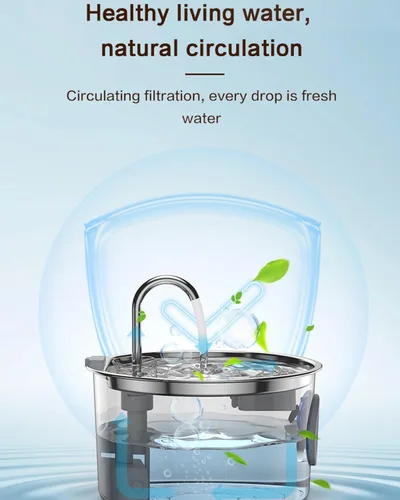 Miniatura 7 de Pawdrate - Fuente de agua para perros (3.2L/108 onzas), fuente de agua filtrada Pawdrate con ventana de agua y LED, dispensador automático de agua