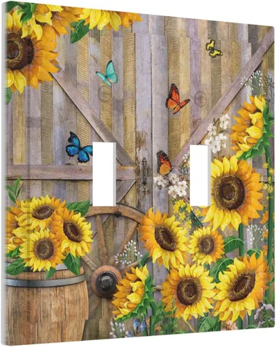 Miniatura 55 de Rainbow in the Clouds - Placas de Pared de Doble Interruptor de 2 Posiciones, Panel de Arte Rosa, Cubierta de Interruptor de Luz, Placa Frontal Arco