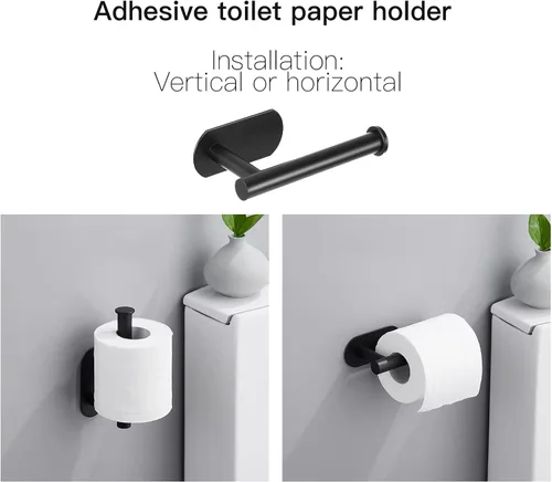 Miniatura 2 de HUFEEOH Juego de Accesorios de Baño Adhesivos, Juego de Ferretería de Baño de 6 Piezas Toalleros para Baño Montados en la Pared Juego de Barras