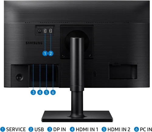 Miniatura 6 de SAMSUNG Monitor de computadora FHD 1080p serie FT45 de 24 pulgadas, 75Hz, panel IPS, HDMI, DisplayPort, concentrador USB, soporte ajustable