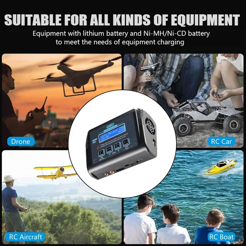 Miniatura 7 de Lipo Cargador de batería, 1-6S cargador de equilibrio descarga 150 W 10 A AC/DC para Li-Po Li-Hv Ion Fe NiMH NiCd Pb Hobby