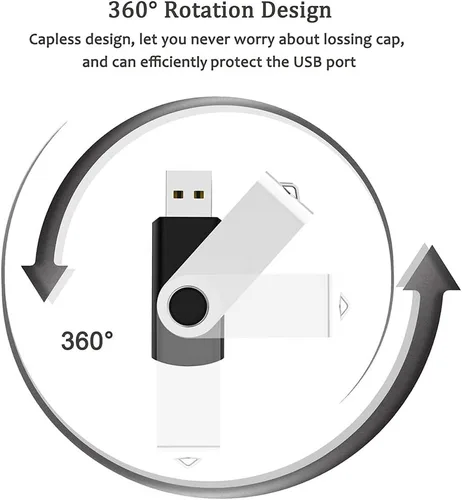 Miniatura 3 de Unidad Flash USB 128GB Paquete de 2, Maspen Unidades Flash USB 2.0 Memoria USB de Alta Velocidad Unidades Zip (Negro, 128 GB)