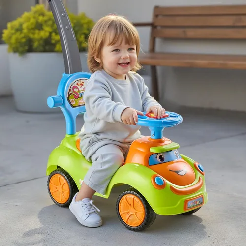 Miniatura 8 de VEVOR Coche de Paseo Infantil, Coche de Empuje para Niños de 19 a 36 Meses, Buggy con Barreras de Protección, Asa y Almacenamiento Bajo el Asiento