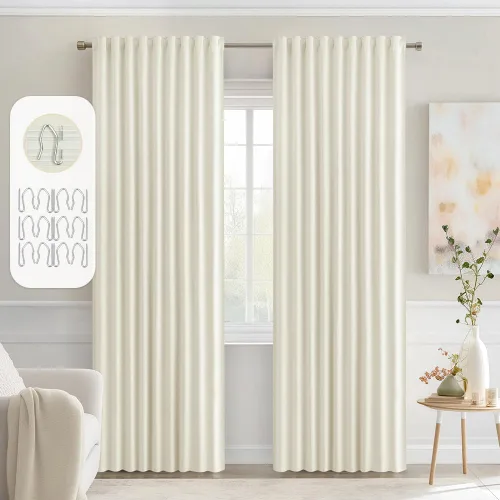 Miniatura 17 de MIULEE Cortinas opacas con pestaña trasera de 63 pulgadas de largo, juego de 2 paneles para sala de estar, dormitorio, privacidad, bolsillo