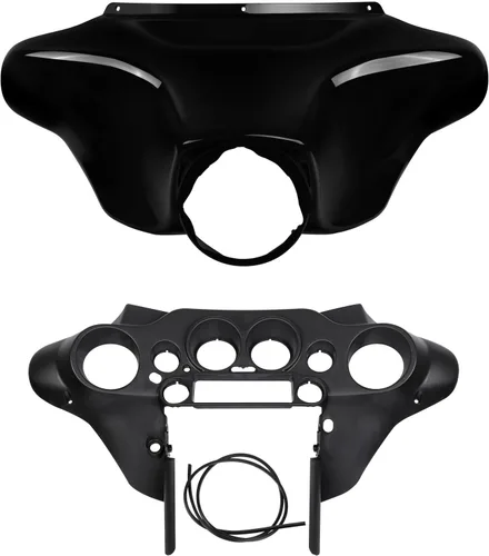 Green-L Juego de carenado interior y exterior de murciélago negro para Harley Touring Street Glide Electra Glide 1996-2013 Carenado exterior e