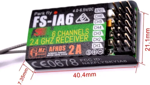 Miniatura 4 de YoungRC Flysky FS-iA6 Receptor 2.4G 6CH Receptor de control remoto con doble antena compatible FS-i4 i6 i10 GT2E GT2F GT2G Transmisor RC210