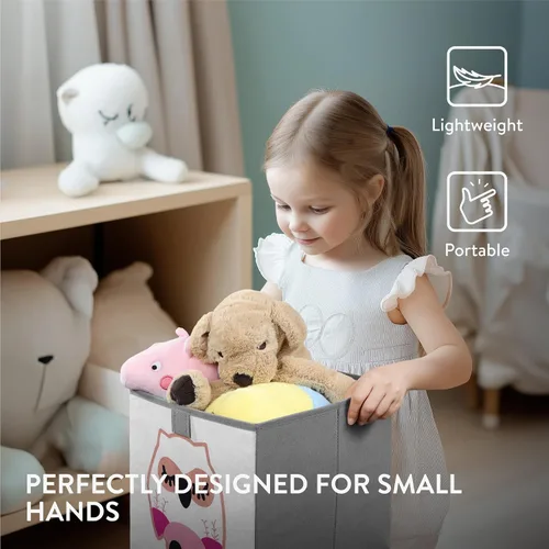 Miniatura 7 de Navaris Cubos de almacenamiento para niños, juego de 3 cubos organizadores de tela para niños, cubo de tela plegable para dormitorio de niños, Verde