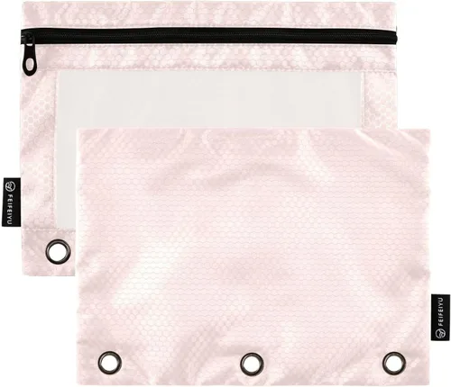 Miniatura 9 de Gredecor Estuche para lápices con 3 anillos con cremallera negra, paquete de 2 unidades, organizador de carpetas transparentes para ventana escolar