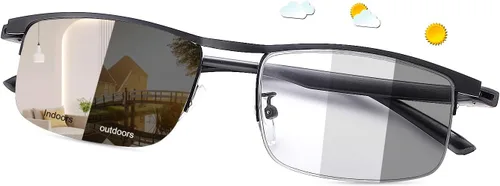 Gafas de lectura fotocromáticas progresivas multifocal, lentes de lectura UV, bloqueador de luz azul, lentes de transición para hombres y mujeres