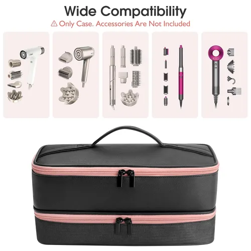 Miniatura 4 de Funda de viaje para secador de pelo Shark FlexStyle, bolsa de secador de pelo de doble capa, organizador de herramientas de belleza, bolsa de Negro