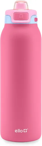 Miniatura 17 de Ello Pop & Fill Insulated Stainless Steel Water Bottle with Quick Fill Lid, Leakproof Locking, Sip or Chug Spout, BPA-Free, Double Wall Vacuum Negro