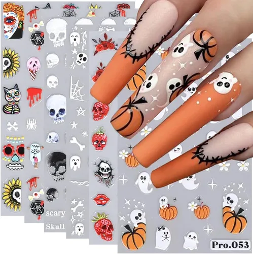 Miniatura 13 de 10 calcomanías de uñas de Navidad de invierno para mujeres, dibujos animados 3D, alce, muñeco de nieve, campanas de Papá Noel, copo de nieve